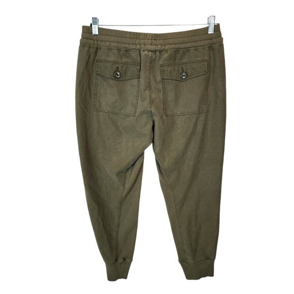 Cabi Olive Green Marathon Jogger Pants Pull On Ribbed Lyocell Cotton Casual Pant - Picture 3 of 11